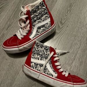 Vans Kids Red and Black High-Top Sneakers